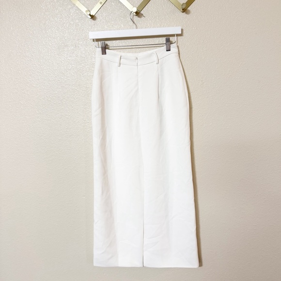 Pixie Market Nia White Fitted Belt Loop Back Slit Midi Skirt Shopbop $138 small - Picture 8 of 11